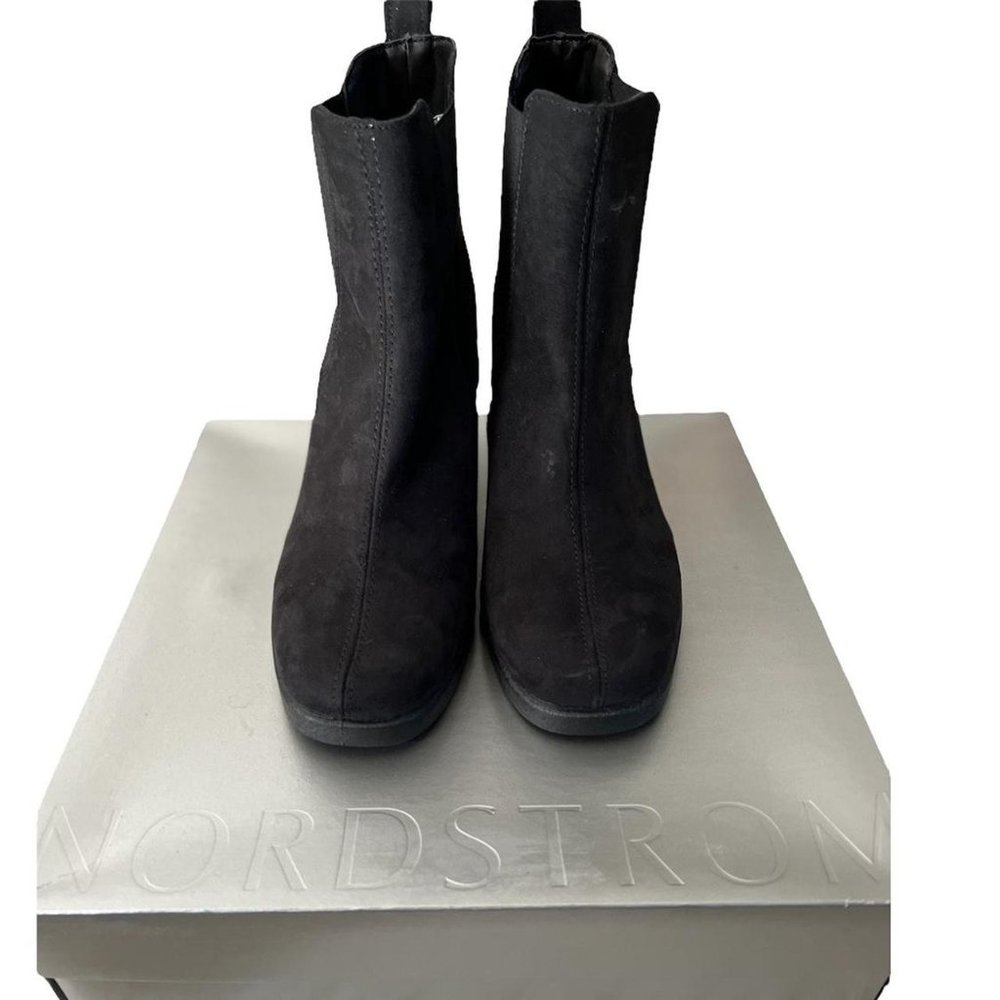Black Suede Heeled Booties, Nordstrom, Brand New Never Worn